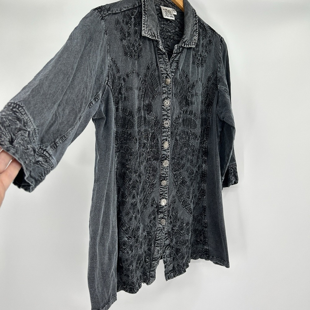 Parsley & Sage Artsy Boho Button Up Womens 1X Ren Faire Western Rodeo Unique